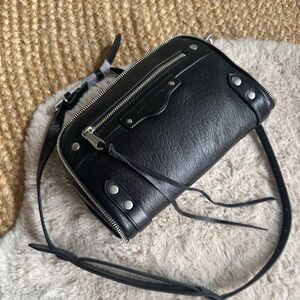 SOLD! NWT Rebecca Minkoff HMU Crossbody Body Bag in BLACK LEATHER Orig. $248